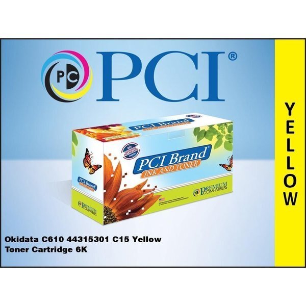 Okidata C610 44315301 C15 Yellow Toner, Pci, Mfr#: 44315301-PCI